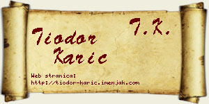 Tiodor Karić vizit kartica